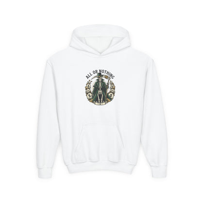 All or nothing/death never waits kids hoodies