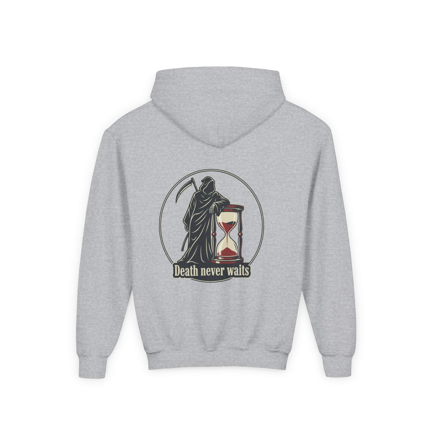 All or nothing/death never waits kids hoodies