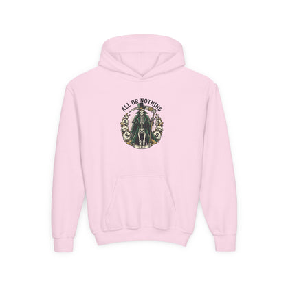 All or nothing/death never waits kids hoodies
