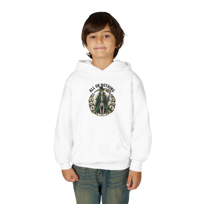 All or nothing/death never waits kids hoodies