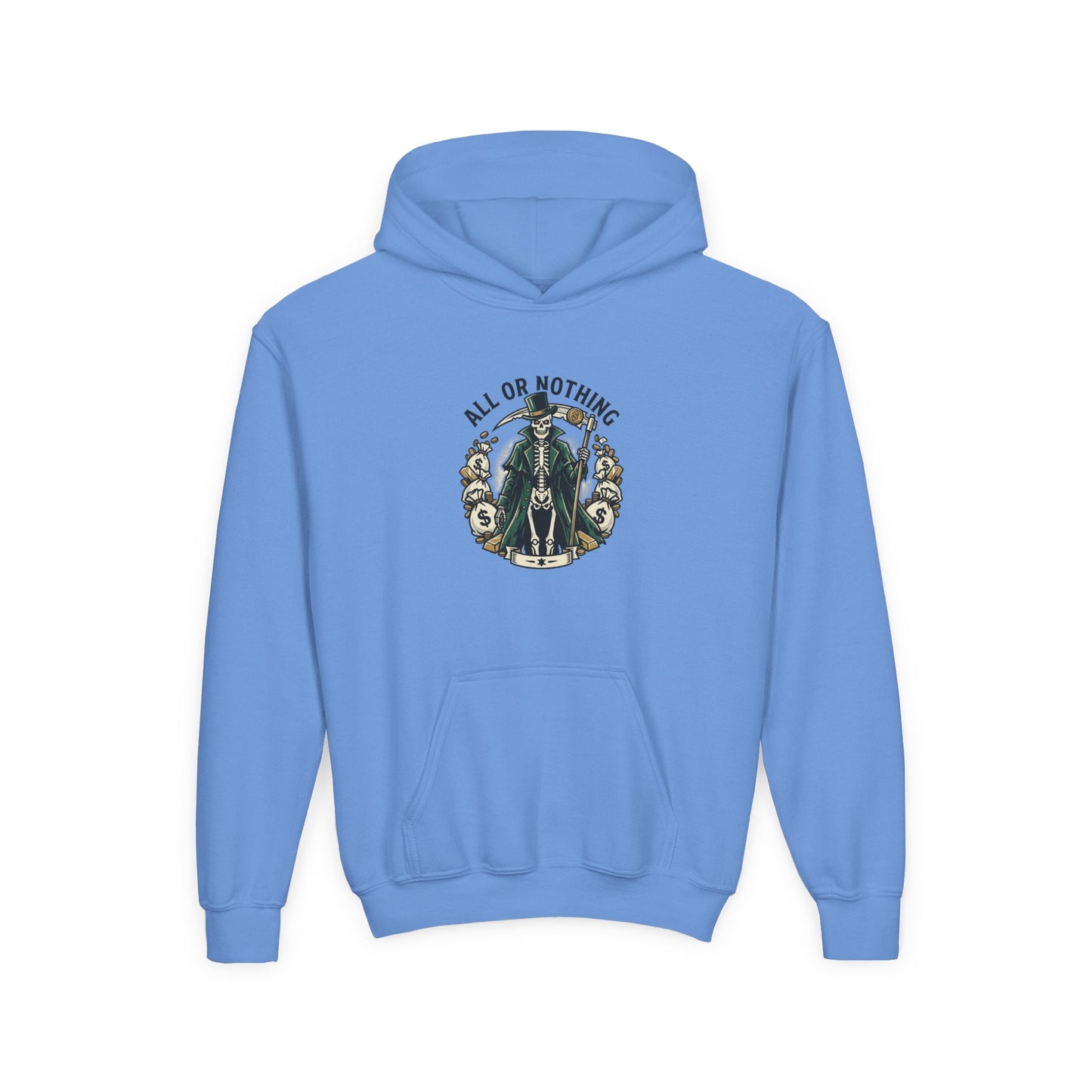 All or nothing/death never waits kids hoodies