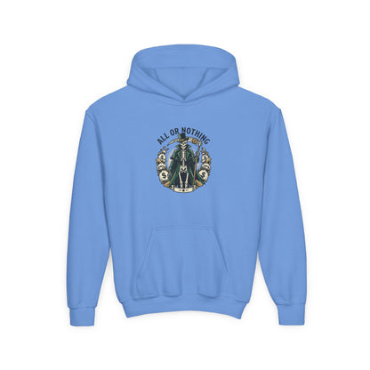 All or nothing/death never waits kids hoodies