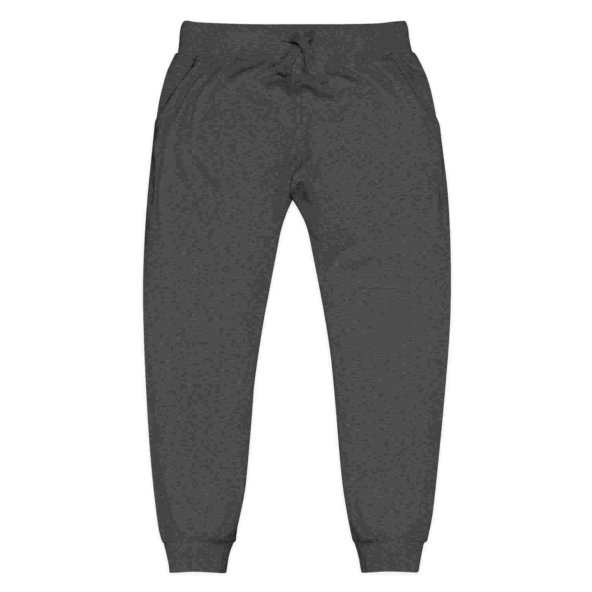 Embroidered Cozy Fleece Sweatpants — Minimal White Joggers