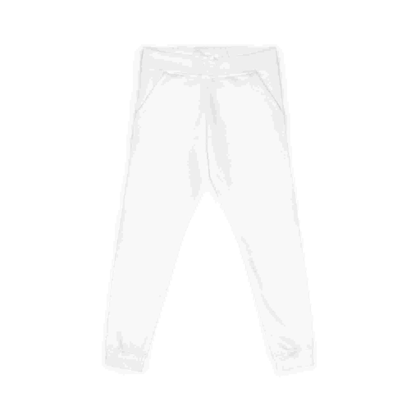 Embroidered Cozy Fleece Sweatpants — Minimal White Joggers