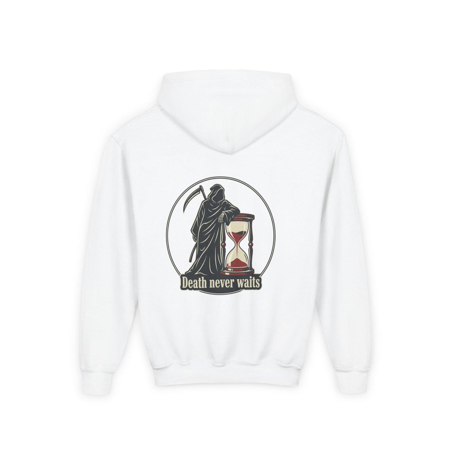 All or nothing/death never waits kids hoodies