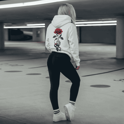 Horror Graphic Hoodie — Handprint I'M FINE Red-Eye Portrait