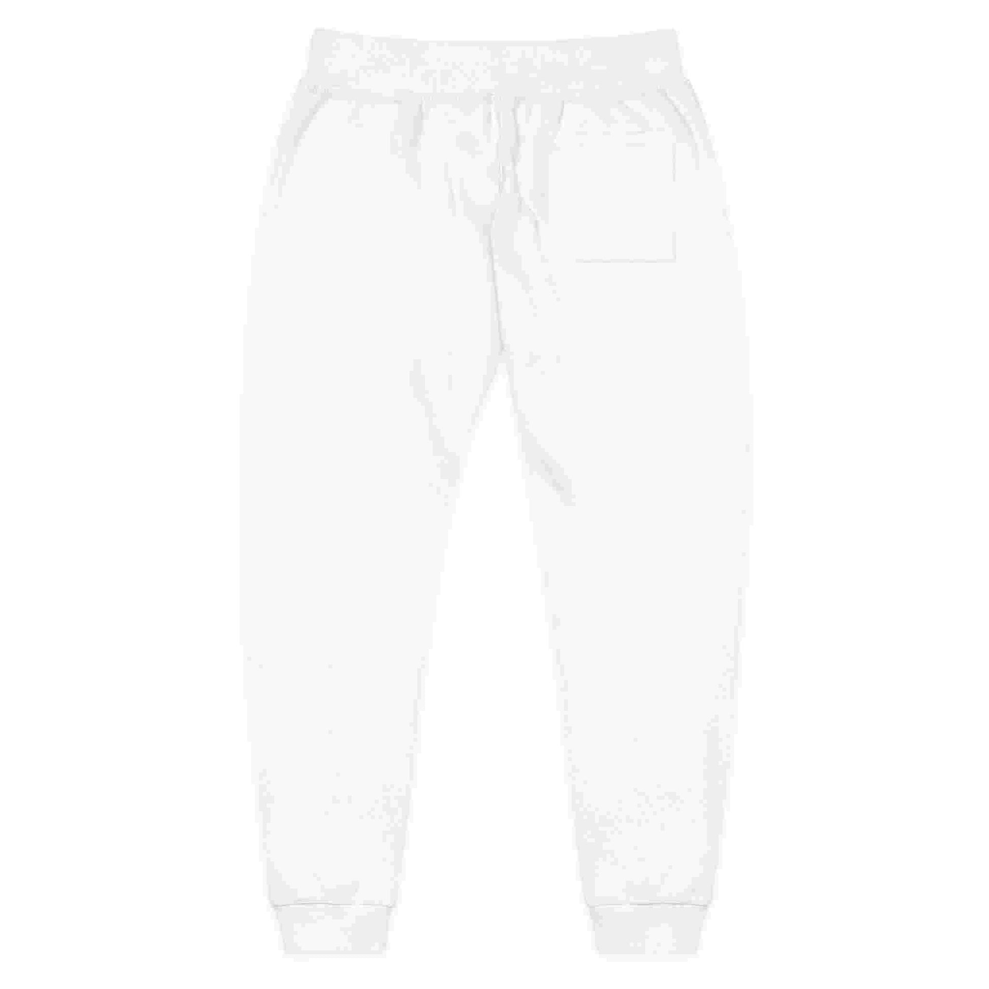 Embroidered Cozy Fleece Sweatpants — Minimal White Joggers