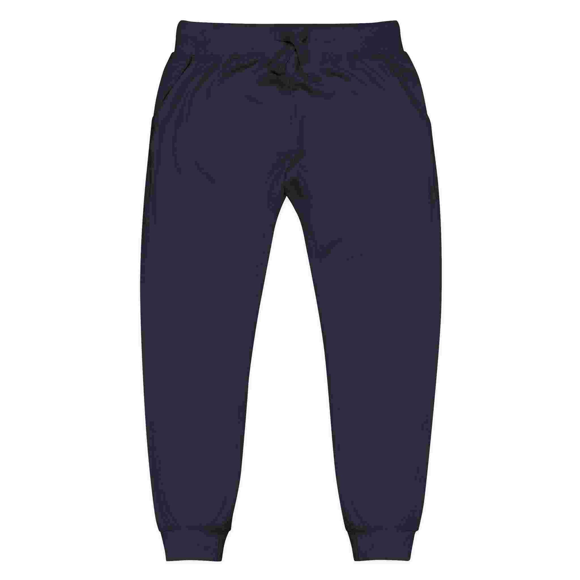 Embroidered Cozy Fleece Sweatpants — Minimal White Joggers