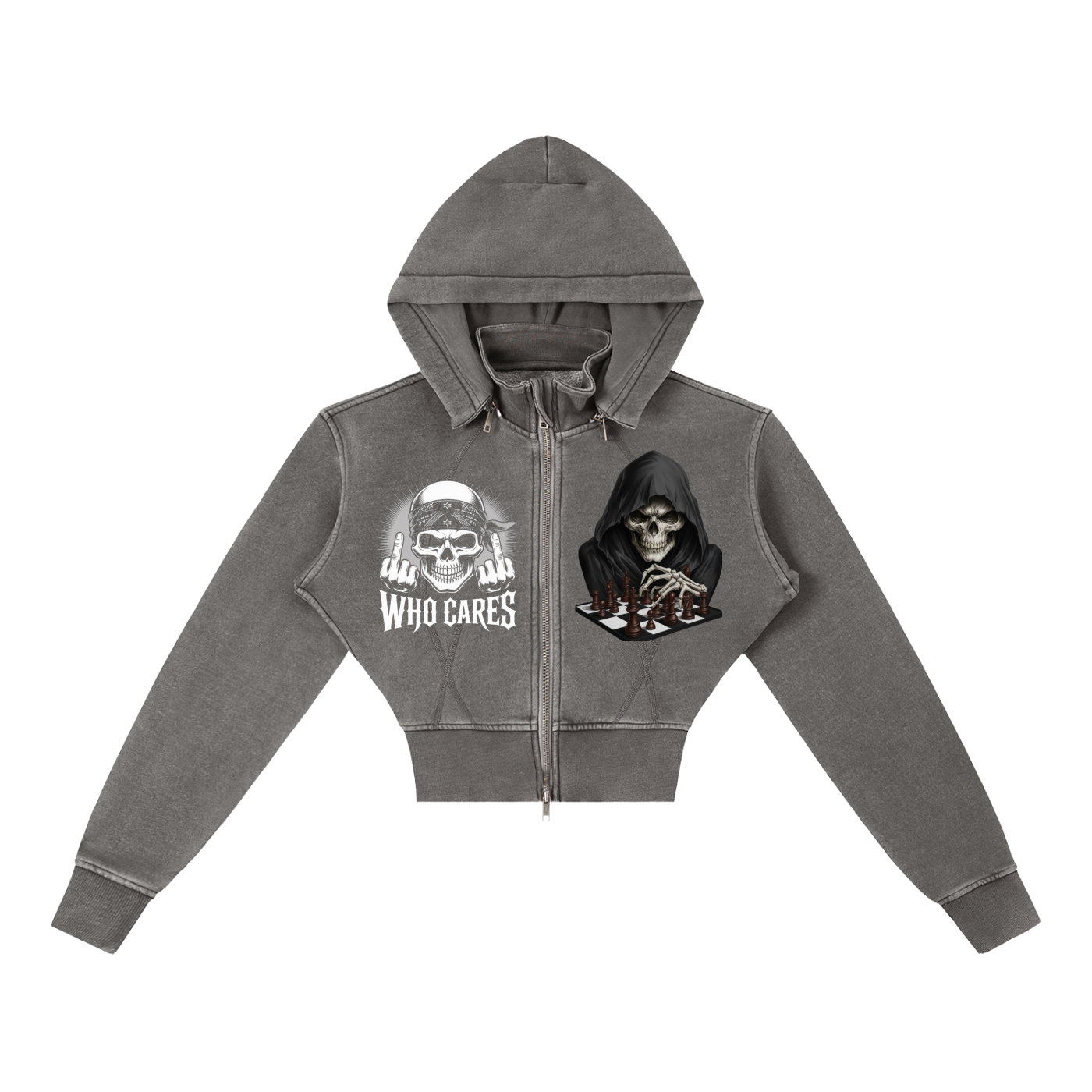 Vintage Washed Cropped no limit Hoodie