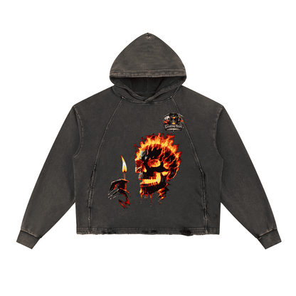 Buy Gambling Death Vintage Washed Frayed-Hem Hoodie Now