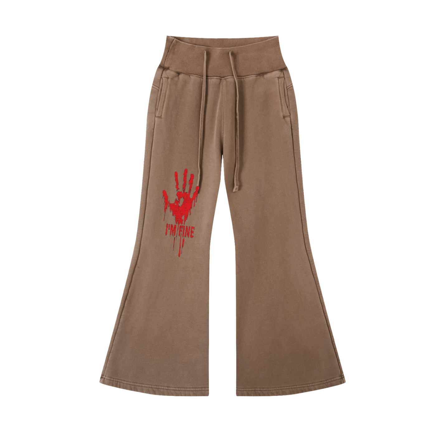 Vintage Washed Flared Fleece Pants