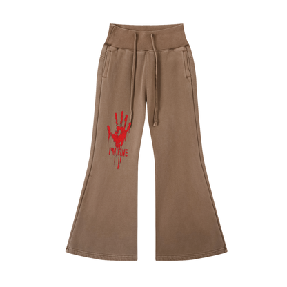 Vintage Washed Flared Fleece Pants