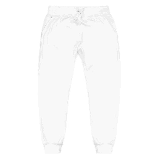 Embroidered Cozy Fleece Sweatpants — Minimal White Joggers