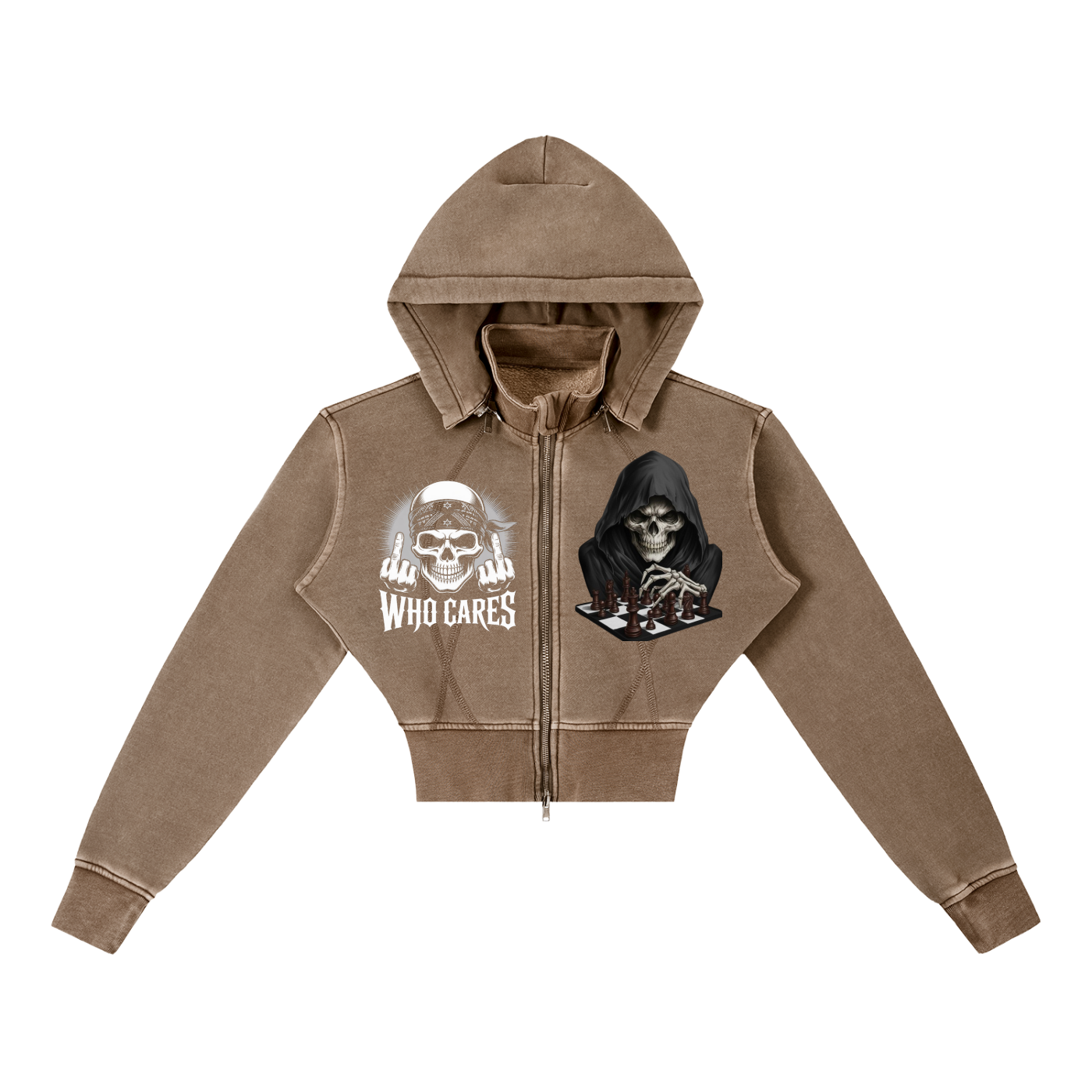 Vintage Washed Cropped no limit Hoodie