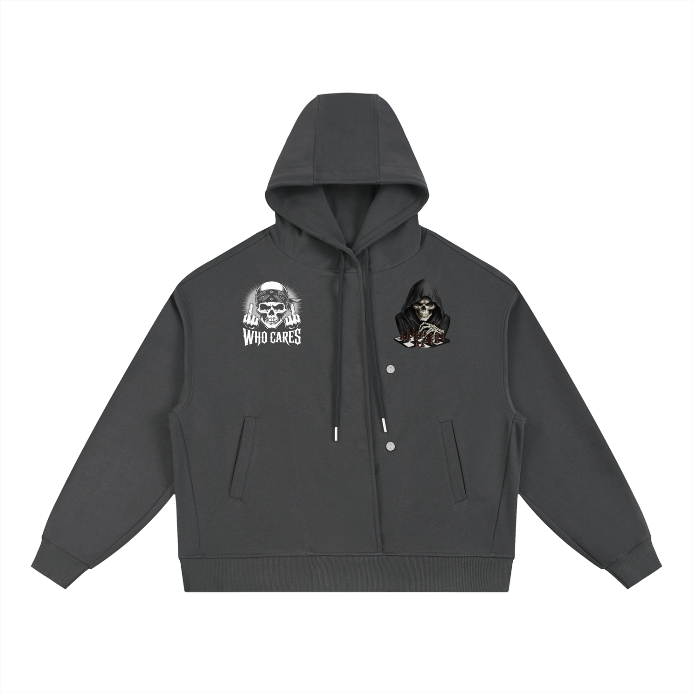 Boxy Button no limit Hoodie