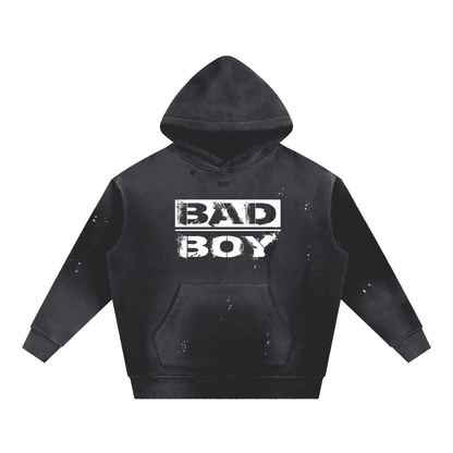 Vintage Washed Frayed Fleece Hoodie