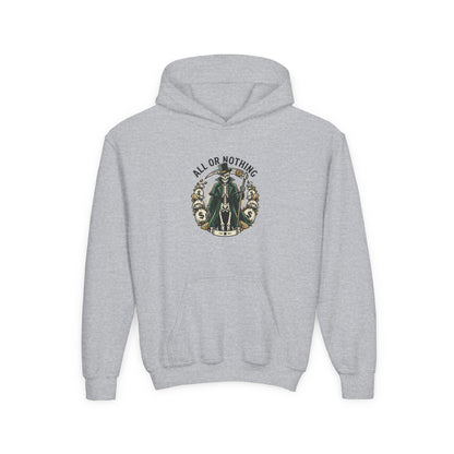 All or nothing/death never waits kids hoodies