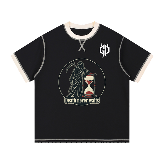 Death never waits/postive energy Stitched T-Shirt