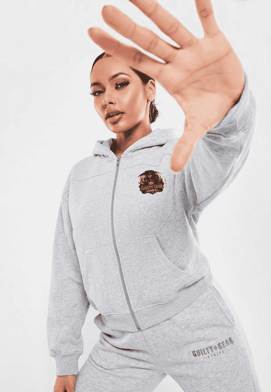 Contrast-Stitched Boxy Fleece Zip Hoodie