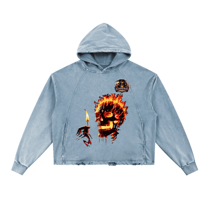 Buy Gambling Death Vintage Washed Frayed-Hem Hoodie Now
