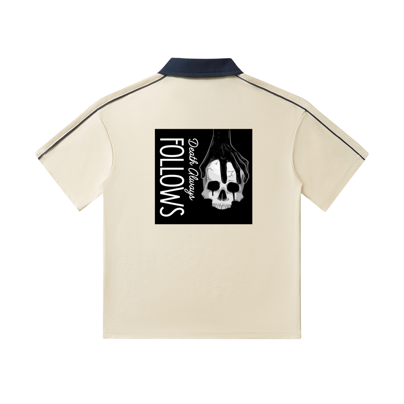 Contrast Collar Short-Sleeve Polo Shirt