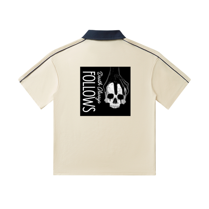 Contrast Collar Short-Sleeve Polo Shirt