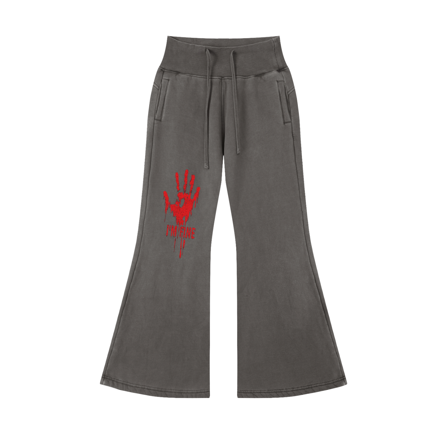 Vintage Washed Flared Fleece Pants