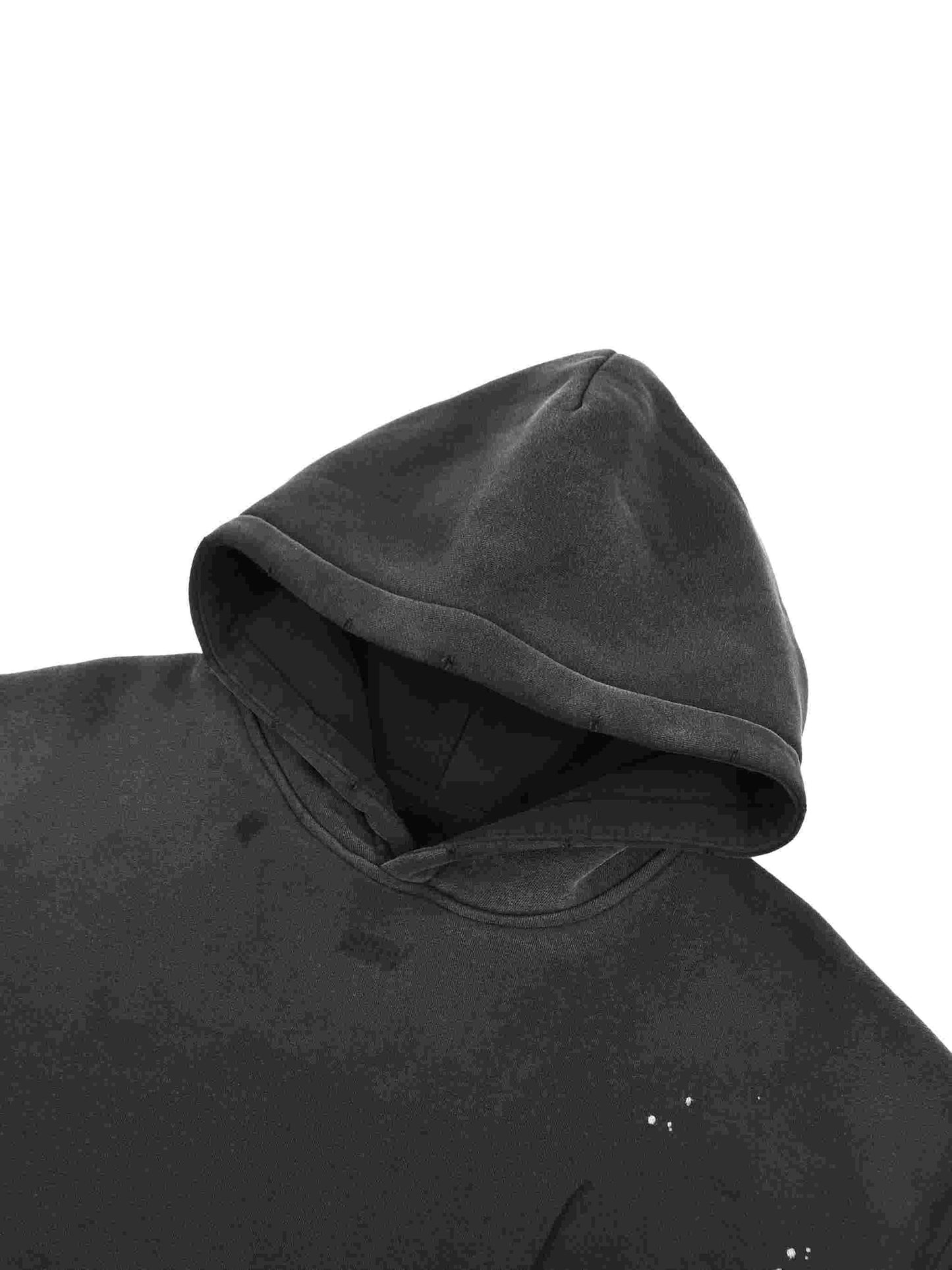 Vintage Washed Frayed Fleece Hoodie